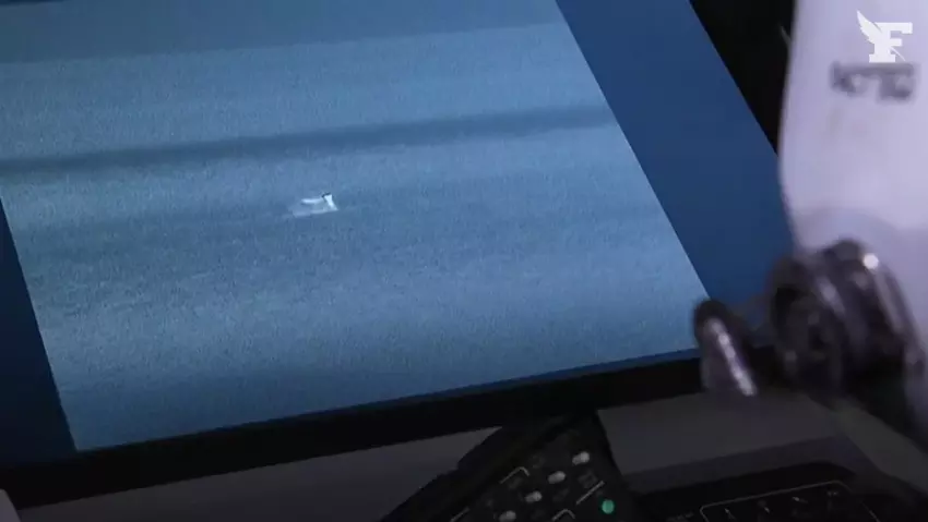 Statek handlowy w obiektywie kamery na podczerwień Atlantique 2 podczas patrolu Morza Bałtyckiego. Ilustracja: Le Figaro