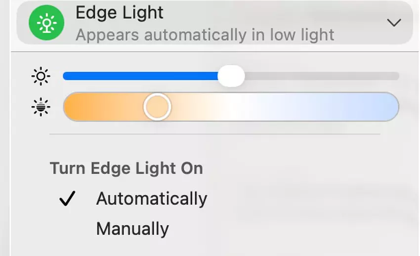 Foto demonstracji funkcji Edge Light na macOS