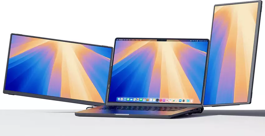 Jeden laptop, trzy ekrany: firma Jsaux wprowadziła na rynek przenośny, dwumonitorowy FlipGo Horizon.