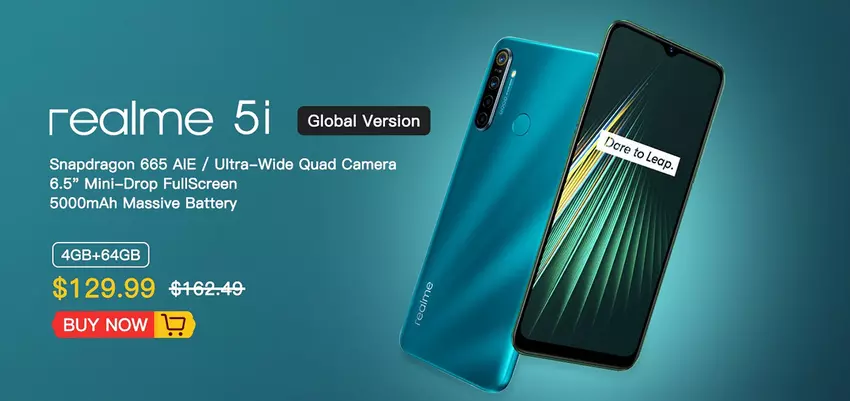 Sprzedaż Realme 5i na AliExpress: rywal Xiaomi Redmi Note 8 za jedyne 130 $