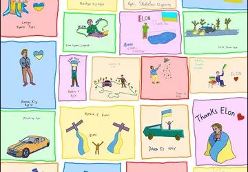 Ukraińskie dzieci uchodźców stworzyły gigantyczny obraz ...