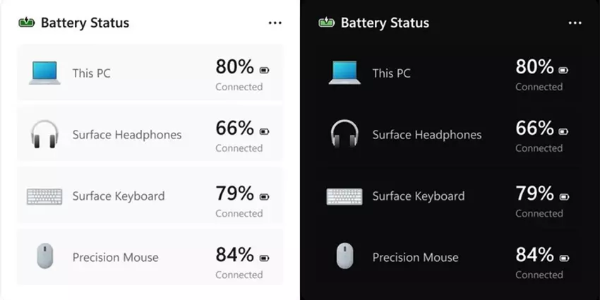 Widget poziomu naładowania Windows 11