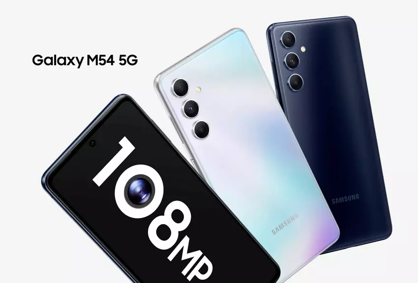 Samsung Galaxy M54 5G: wyświetlacz AMOLED 120Hz, układ Exynos 1380, bateria 6000mAh i aparat 108MP.