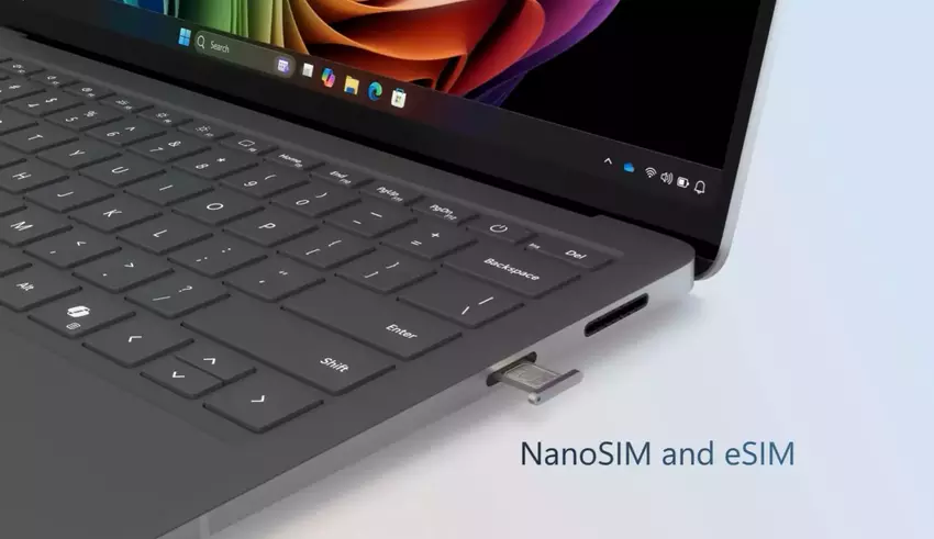 Ilustracja slotu eSIM dla laptopa Microsoft Surface Laptop 5G