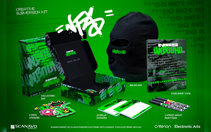 Komara, naklejki i markery: zapowiedź Need For Speed: Unbound - Edycja Kolekcjonerska, cena 150 dolarów