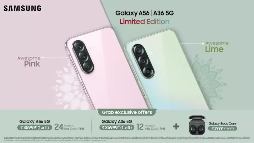 Samsung Galaxy A56 5G i Galaxy A36 5G otrzymali nowe kolory