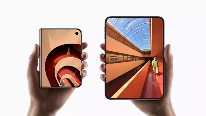 iPhone Duo w stanie złożonym i rozłożonym