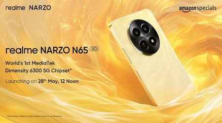 28 maja realme zaprezentuje budżetowy smartfon Narzo N65 5G z procesorem MediaTek Dimensity 6300 na pokładzie.