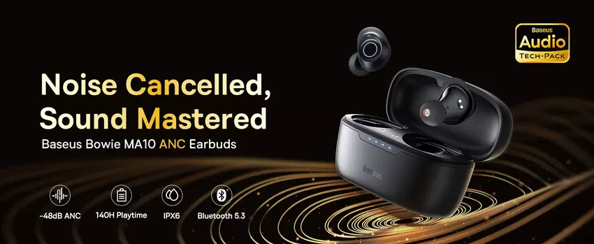 Baseus Bowie MA10: słuchawki TWS z hybrydowym ANC i do 140 godzin pracy na baterii za mniej niż 30 USD