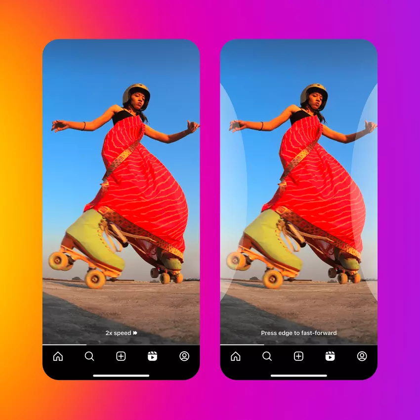 Opcja szybkiego przewijania do przodu dla bębnów. Ilustracja: Instagram