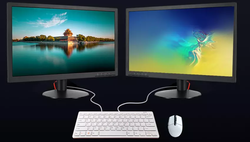 Komputer Orange Pi 800 w klawiaturze z procesorem Rockchip RK3399