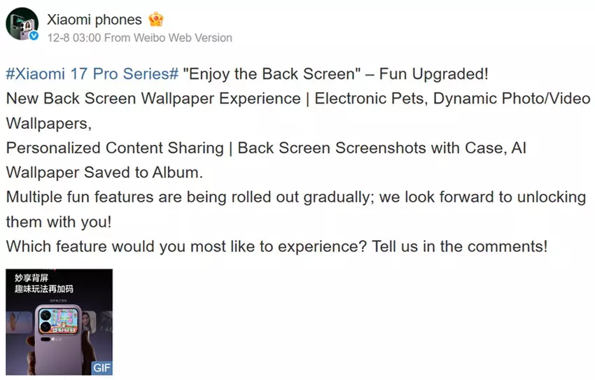 Wiadomość Lu Weibinga na Weibo