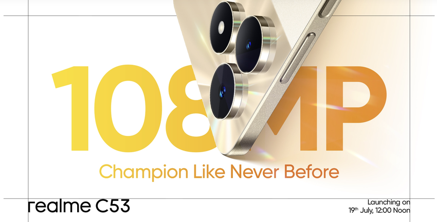 To już oficjalne: nowa wersja realme C53 z aparatem 108 MP i baterią 5000 mAh zadebiutuje 19 lipca