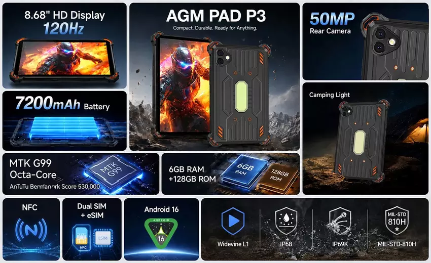 AGM Pad P3 Compact z paskiem na nadgarstek