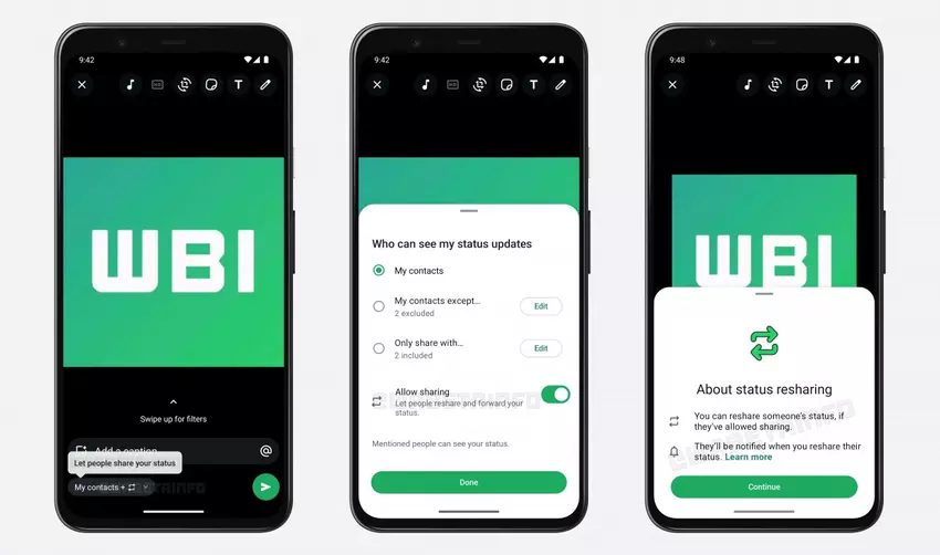 Repost statusu WhatsApp. Ilustracja: wabetainfo