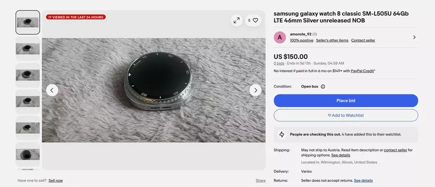 Samsung Galaxy Watch 8 Classic pojawił się na eBay