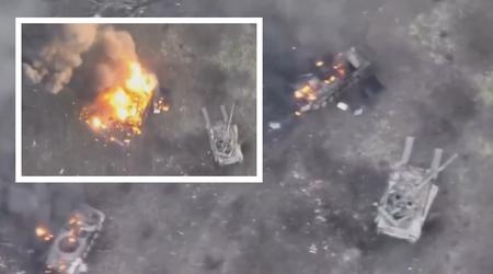 Siły ukraińskie zniszczyły dwa rosyjskie czołgi T-80BV i dwa bojowe wozy piechoty w jednej bitwie.