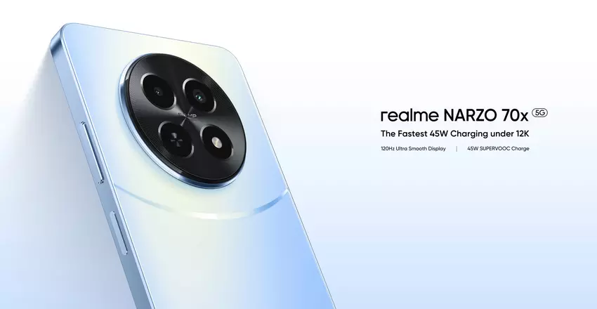 Realme Narzo 70x 5G: wyświetlacz IPS 120 Hz, układ MediaTek Dimensity 6100+, aparat 50 MP i ładowanie 45 W za 144 USD