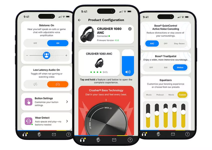 Aplikacja do ustawień dźwięku Skullcandy Crusher 1080 ANC