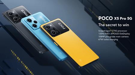 POCO X5 Pro: wyświetlacz AMOLED 120Hz, układ Snapdragon 778G, aparat 108 MP i bateria 5000 mAh z możliwością ładowania 67W.