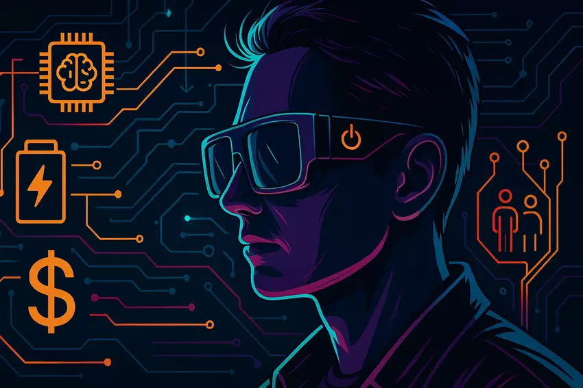 Ilustracyjny obraz inteligentnych okularów jako akcesorium