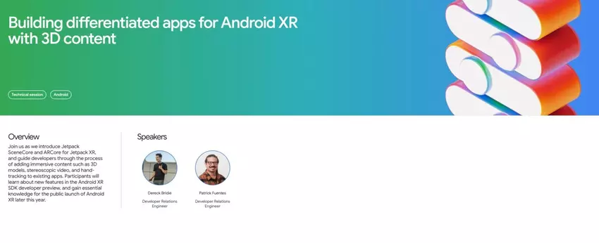 Opis platformy Android XR na stronie konferencji Google I/O 2025