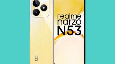 realme narzo N53: wyświetlacz LCD 90 Hz, układ Unisoc T612 i bateria 5000 mAh za 109 USD