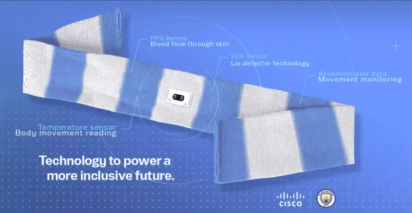 Manchester City wprowadza na rynek elegancki szalik, który rejestruje reakcje fanów