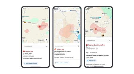Mapy Google i wyszukiwarka rozszerzają monitorowanie pożarów na 15 nowych krajów w Europie i Afryce