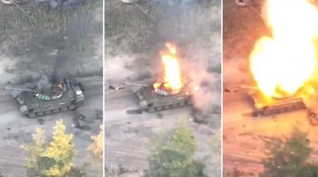 Ukraińskie drony FPV wraz z artylerią zniszczyły rosyjski zmodernizowany czołg T-72B3