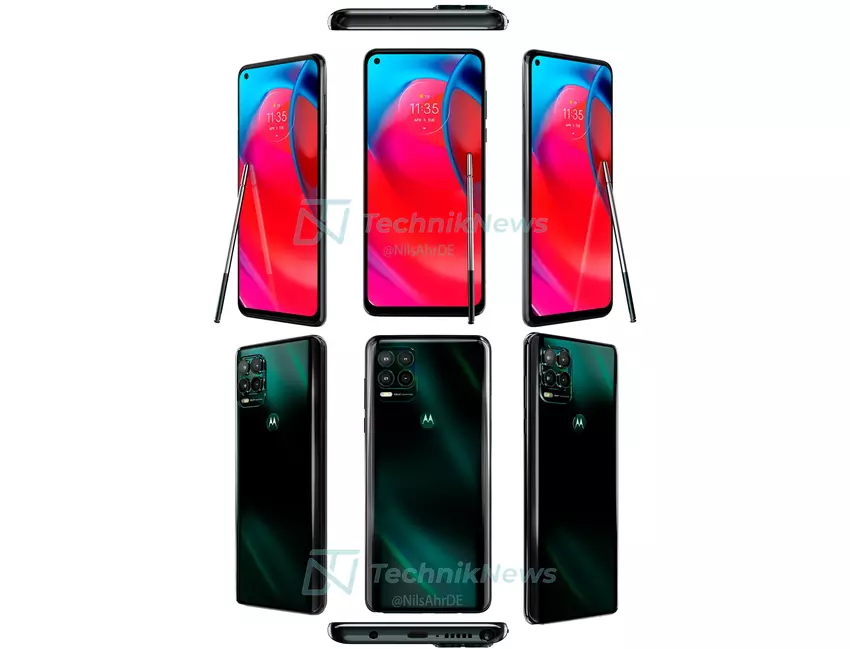 Moto G Stylus 5G pojawił się na jakości renderów prasowych: zielona kolorystyka, rysik i design jak Moto G100
