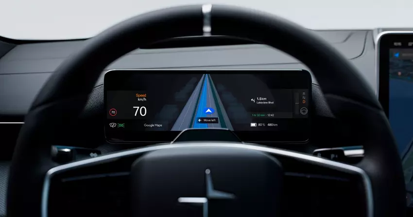 Polestar integruje funkcję nawigacji pasem ruchu Google Maps w czasie rzeczywistym