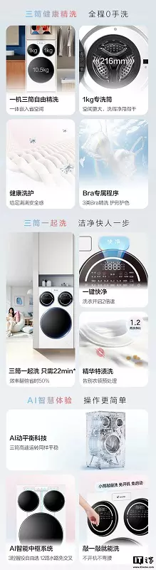 Pralka Haier Leader z trzema bębnami