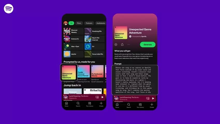 Spotify uruchamia funkcję 'Prompted Playlist', która daje użytkownikom większą kontrolę nad algorytmami rekomendacji