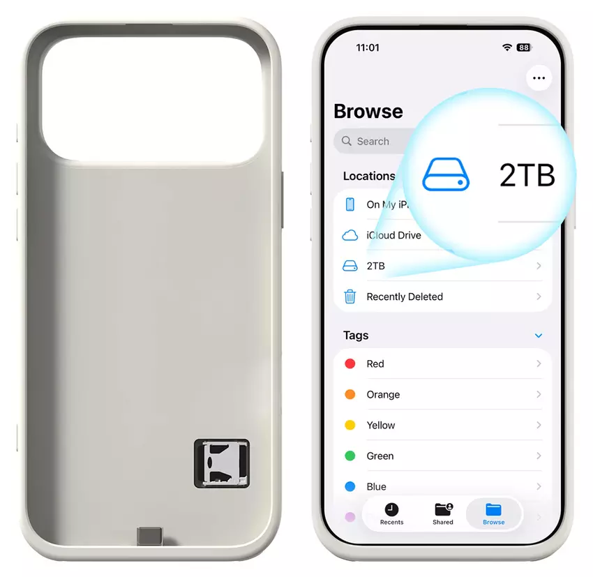 Selfix Case z ekranem i slotem na karty pamięci