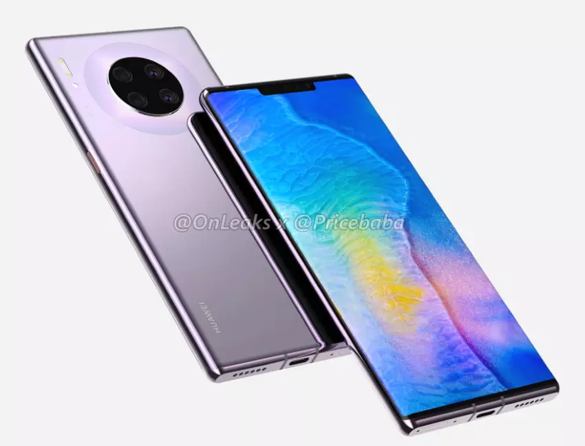 Huawei Mate 30 Pro na renderingach o wysokiej jakości : okrągła kamera z czterema modułami i wyświetlaczem z wycięciem na czujniki Face Unlock