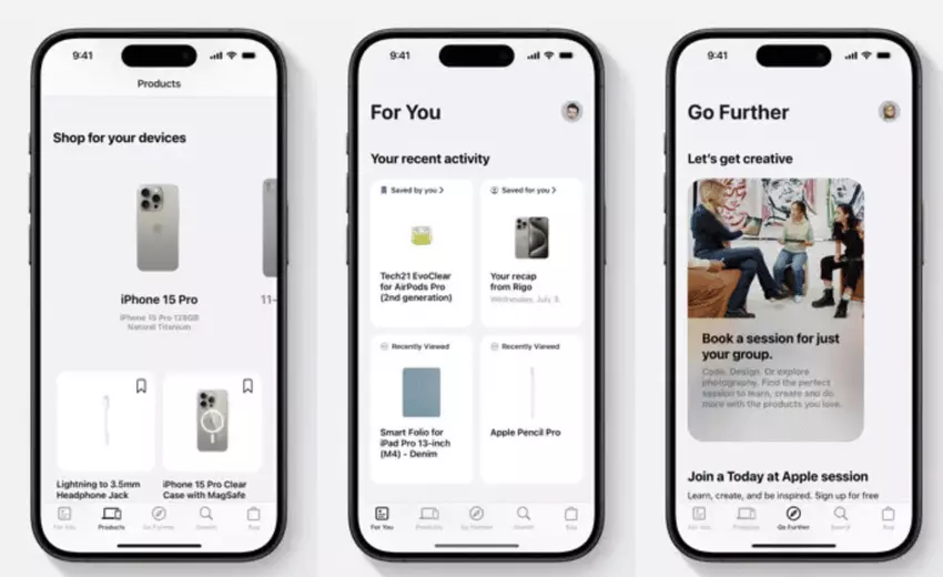 Zrzut ekranu aplikacji Apple Store