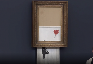 Częściowo zniszczony obraz artysty Banksy'ego sprzedany ...