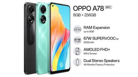 OPPO A78 4G - Snapdragon 680, wyświetlacz AMOLED 90 Hz i ładowanie 67 W za 235 USD