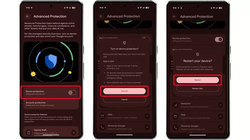 Ustawienia Advanced Protection