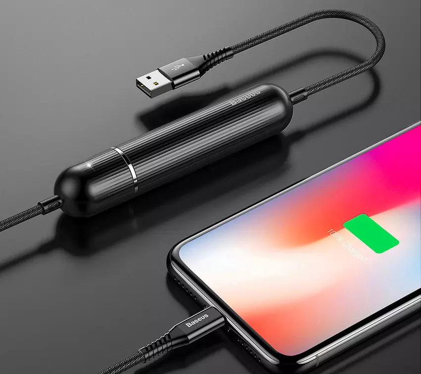 Kabel ładujący Baseus do iPhone'a z wbudowaną baterią