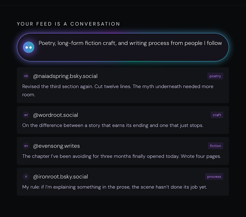 Interfejs Attie od Bluesky