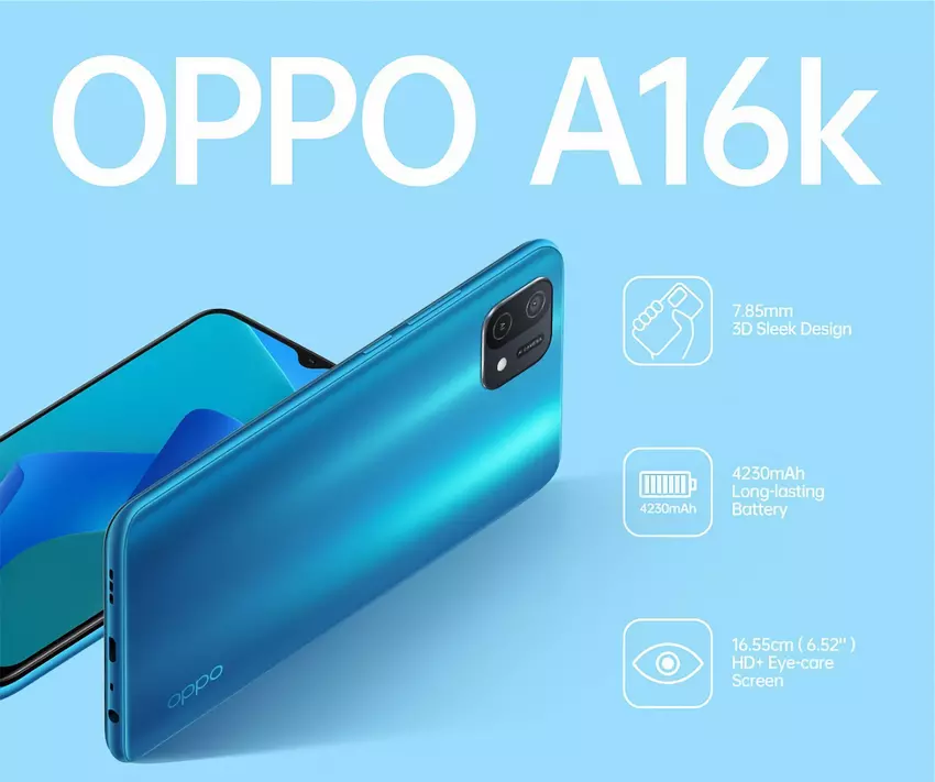 OPPO A16k: MediaTek Helio G35 chip, 4230mAh bateria i 140 dolarów tag cena