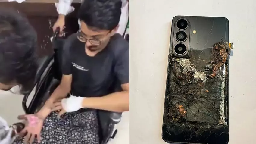 Resztki smartfona Galaxy S26 po wybuchu