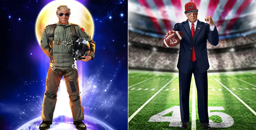 NFT Donalda Trumpa to Photoshop z kiepskiej jakości stockowymi zdjęciami ubrań z Amazona, ale wszystkie tokeny zostały sprzedane w 24 godziny na kwotę prawie 4,5 mln dolarów