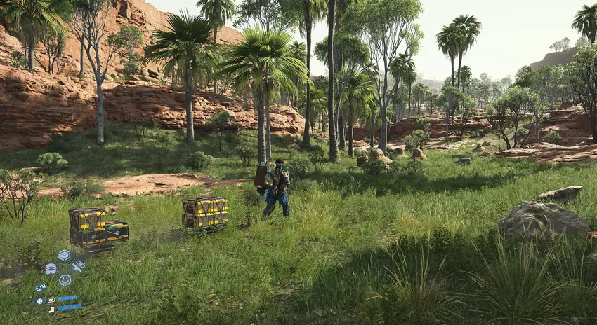 Krajobraz z Death Stranding 2, który pokazuje różnorodne warunki przyrodnicze