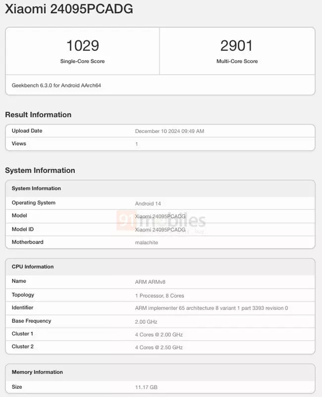 Testy POCO X7 w Geekbench