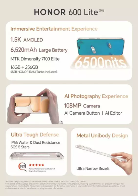 Honor 600 Lite projekt i charakterystyki