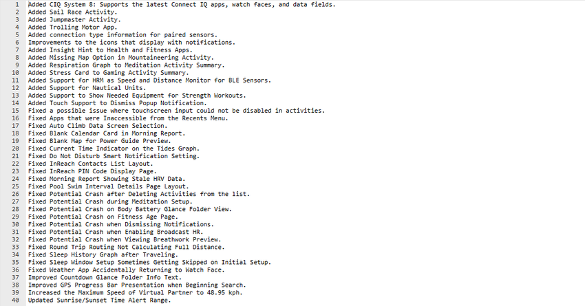 Lista poprawek błędów dla aktualizacji smartwatchów Fenix 8, Fenix 8 Solar, Fenix E i Enduro 3. Ilustracja: Garmin