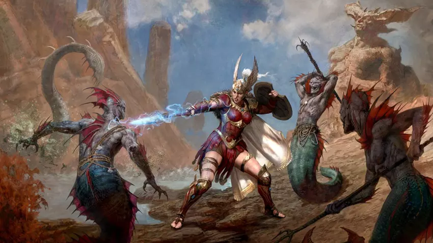 Ilustracja Amazonki z Diablo IV